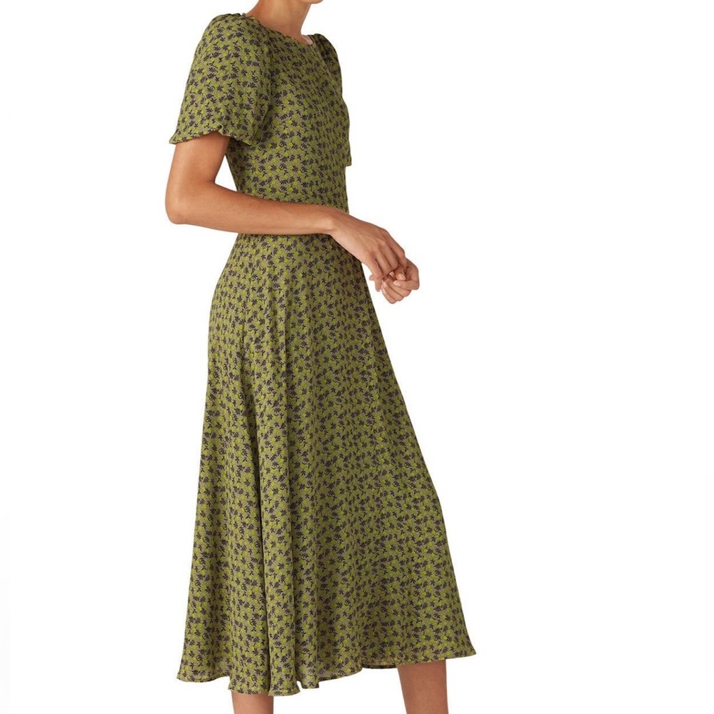Green Floral Love Whit Dress